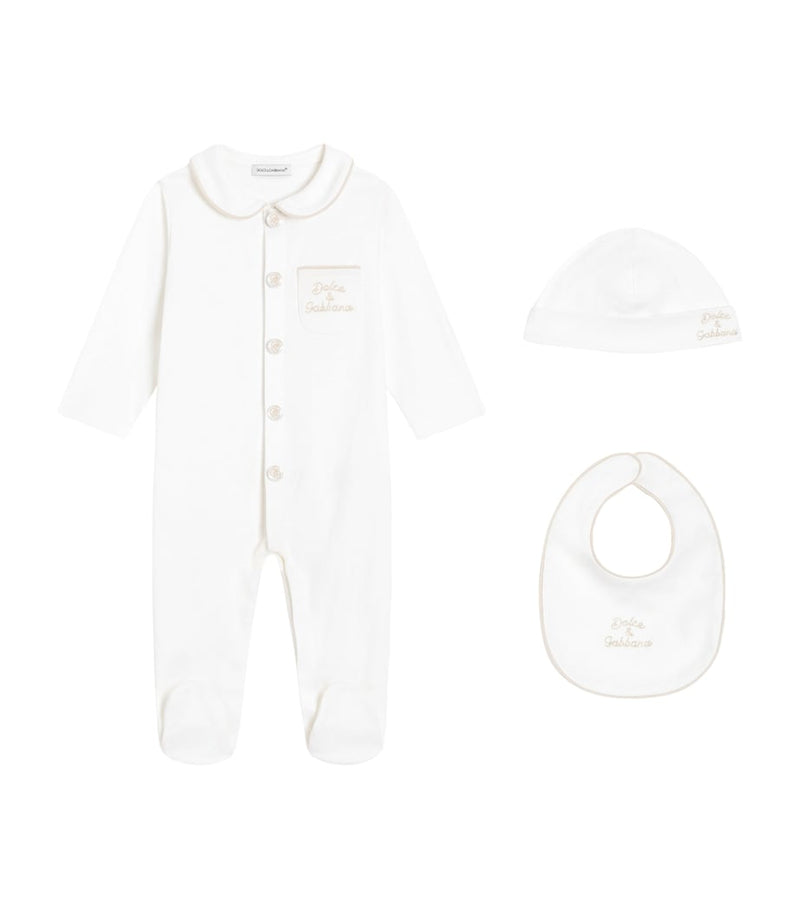 Dolce&Gabbana Kids bomulls hel-i-ett smekke lue sett, UK-versjon