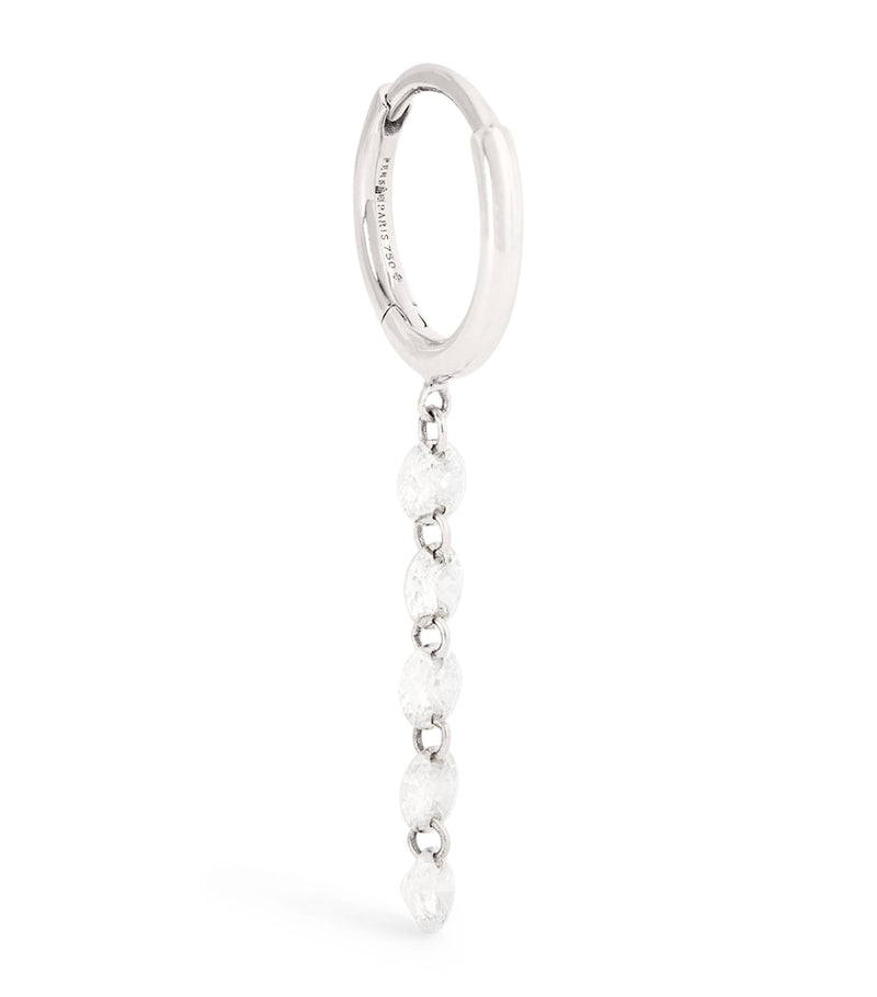 Persée white gold diamond hoop earring, imported from the UK