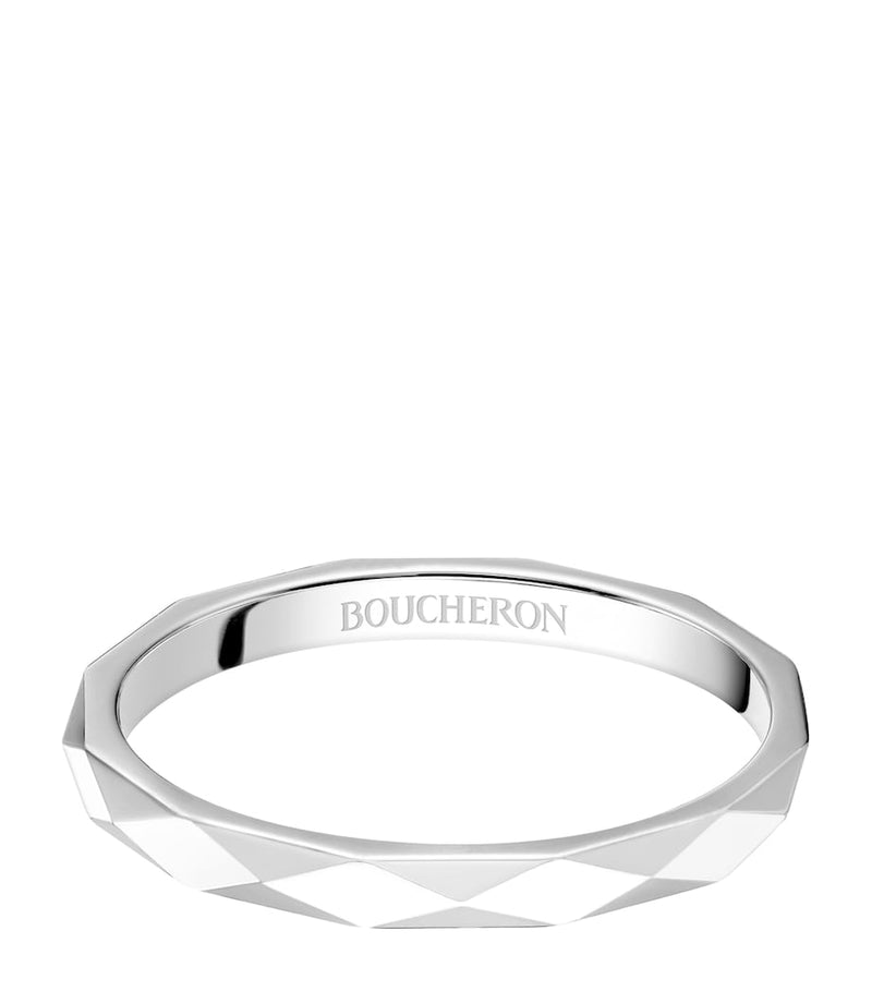 Boucheron platinum Facette wedding ring 2mm width, imported from the UK