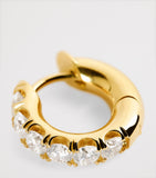 Spinelli Kilcollin single hoop earring yellow gold pavé diamond, UK version