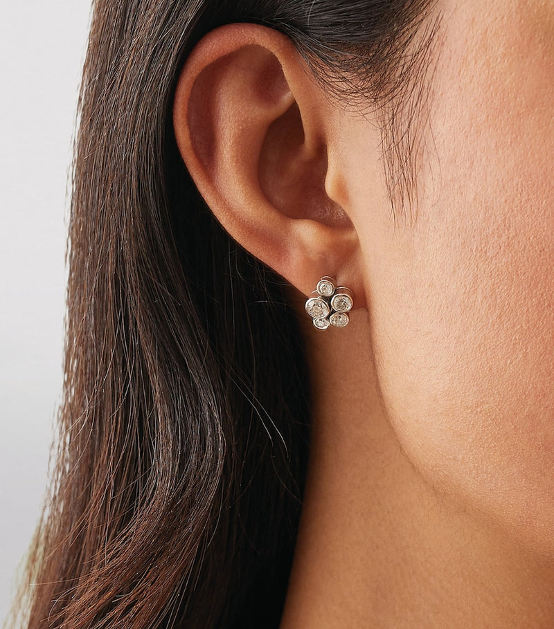 Boodles Raindance cluster stud diamond earrings 9mm (British brand)