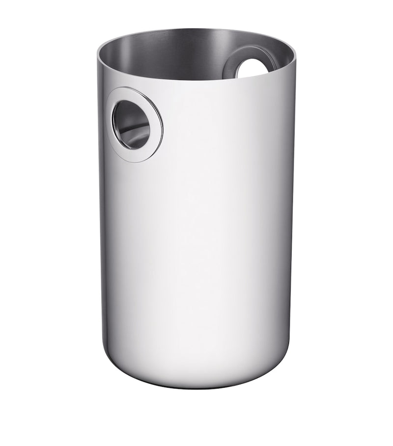 Christofle stainless steel wine cooler with cylindrical design - British product
