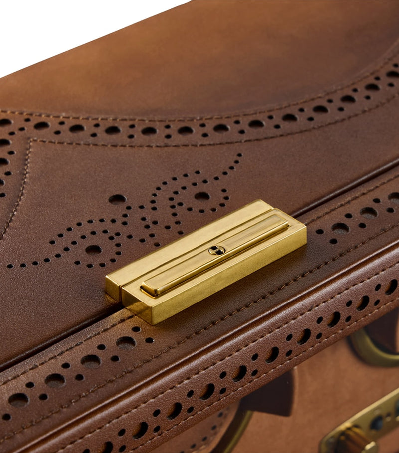 WOLF Brogue 8-piece watch winder box in artificial leather (British brand)