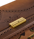 WOLF Brogue 8-piece watch winder box in artificial leather (British brand)