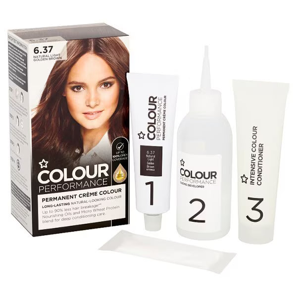 Superdrug Colour Performance brown hair dye (British brand)