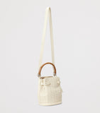 Ralph Lauren small leather bucket bag with burl-wood handle (British brand)