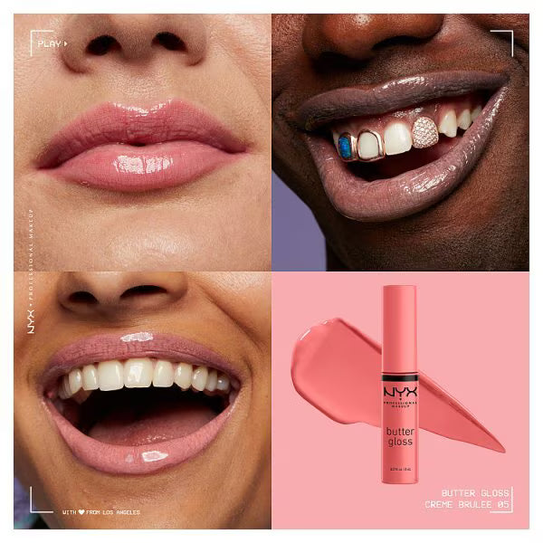 NYX Butter Gloss Creme Brulee Lip Gloss, imported from the UK
