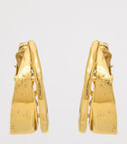 Saint Laurent Cassandre textured hoop earrings H3cm x W1.5cm - British product