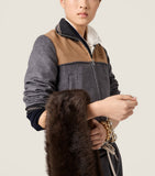 Miu Miu shearling stole Italian luxury wrap (British brand)
