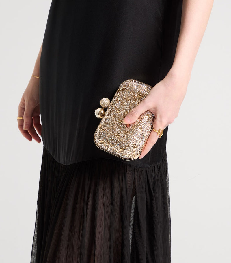 Jimmy Choo Cloud clutch bag with crystal clasp, imported from the UK