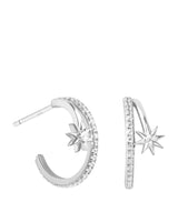 Harrods Astrid & Miyu Cosmic Illusion Rhodium-Plated Sterling Silver and Cubic Zirconia Hoop Earrings- Buy online at McGrocer
