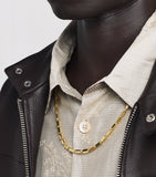 Suzanne Kalan yellow gold block-chain pendant necklace adjustable chain, imported from the UK