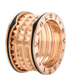 Bvlgari B.zero1 four-band ring rose gold black ceramic (British brand)