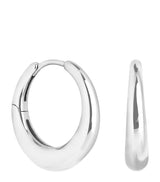 Harrods Astrid & Miyu Medium Rhodium-Plated Dome Hoop Earrings- Buy online at McGrocer