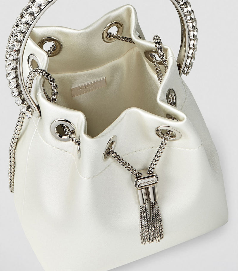 Jimmy Choo satin Bon Bon top-handle bag, imported from the UK