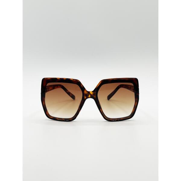 SVNX oversize cateye sunglasses tortoise diamante detail, imported from the UK