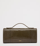 Malone Souliers croc-embossed May clutch bag, imported from the UK