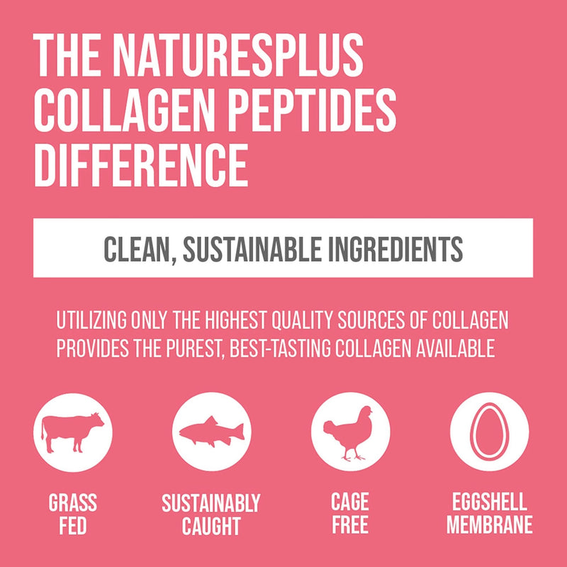 NaturesPlus Collagen Peptides Powder Berry Lemonade 322G, imported from the UK