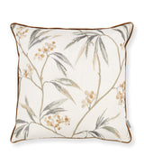 Harrods 55cm x 55cm Square Cushion with European Duck Feather Filling and Natural Leaf Design- Buy online at McGrocer