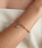 Astrid & Miyu gold-plated March birthstone charm - British product