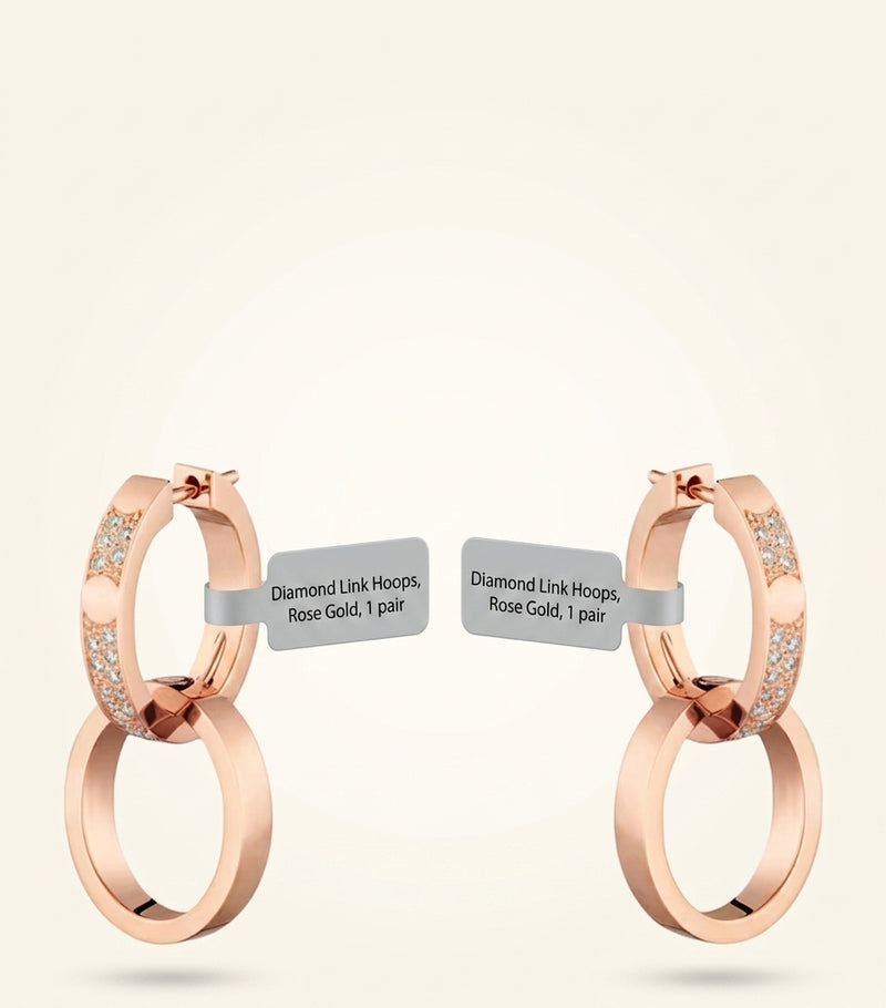 Cartier Love double hoop earrings rose gold diamonds (British brand)