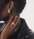 Messika single hoop earring in yellow gold with diamond (British brand)