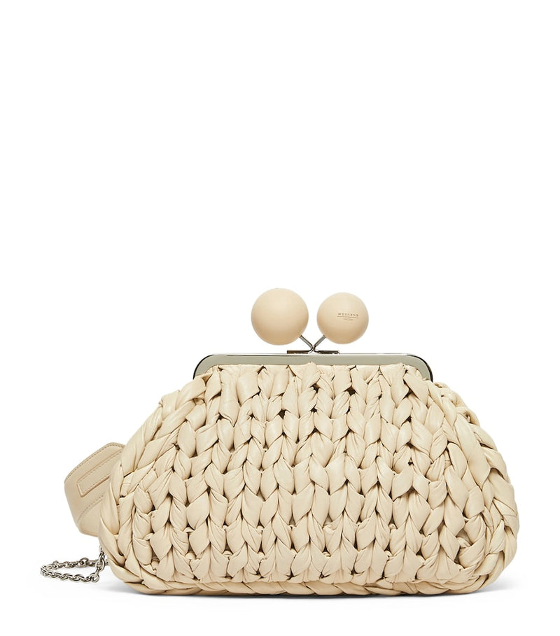 Weekend Max Mara woven leather Pasticcino clutch - British product
