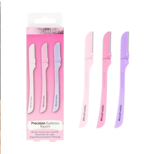 Brushworks Precision Eyebrow Razor Pack of 3 - British product