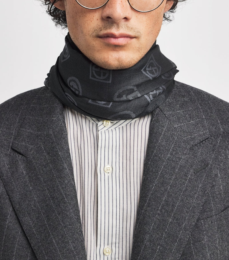 Giorgio Armani silk jacquard scarf, UK version