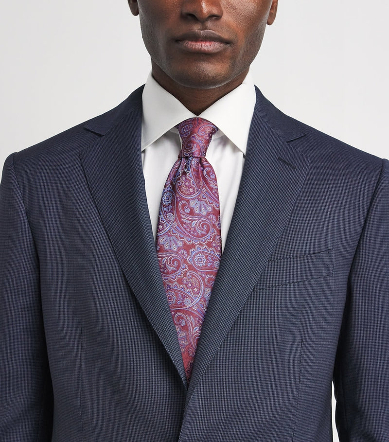 Eton paisley silk tie 8cm - British product