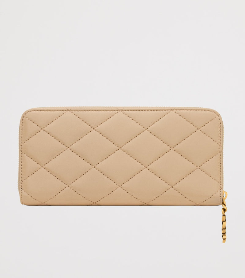 Saint Laurent matelassé zip-up wallet lambskin (British brand)