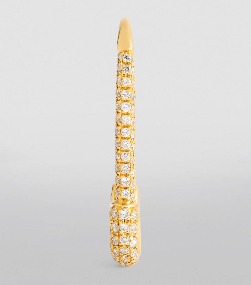 Anita Ko yellow gold and diamond safety pin earring - British product