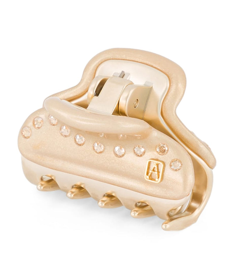 Alexandre de Paris gold-plated crystal-embellished claw hair clip 4.5cm, UK version