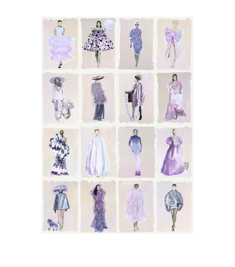 Cole & Son Harrods Couture Carousel wallpaper lavender, British brand