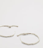 Monica Vinader sterling silver hammered hoop earrings, imported from the UK