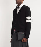 Thom Browne mini leather folio pouch, imported from the UK