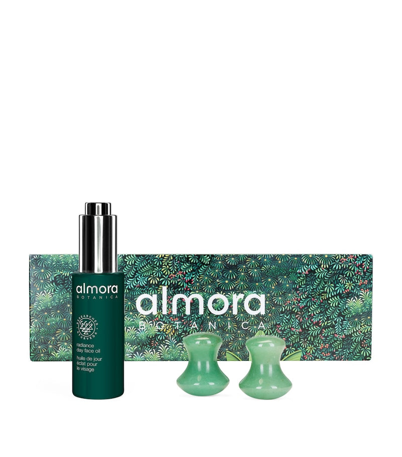 Almora Botanica restorative day face oil set with gua sha tools 30ml - British product