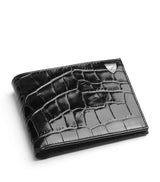 Harrods Aspinal of London Croc-Embossed Leather Bifold Wallet- Buy online at McGrocer