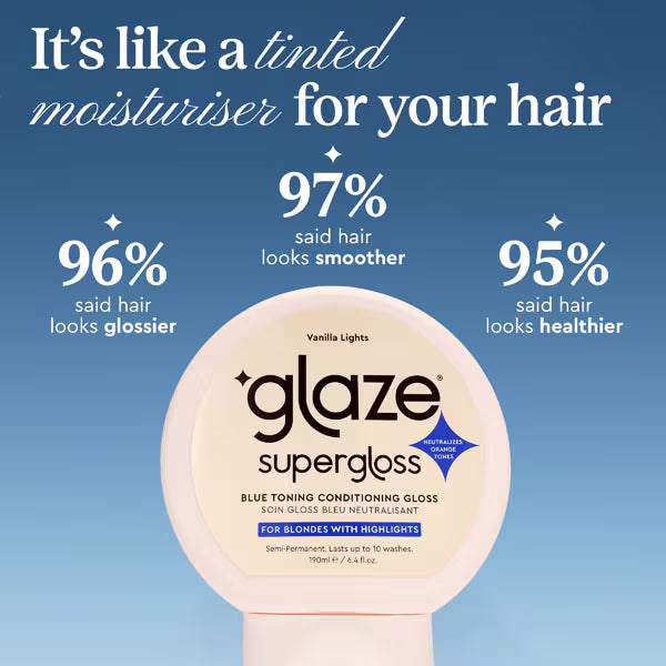 Glaze Supergloss Toning Gloss Vanilla Lights 190ml, britisk versjon