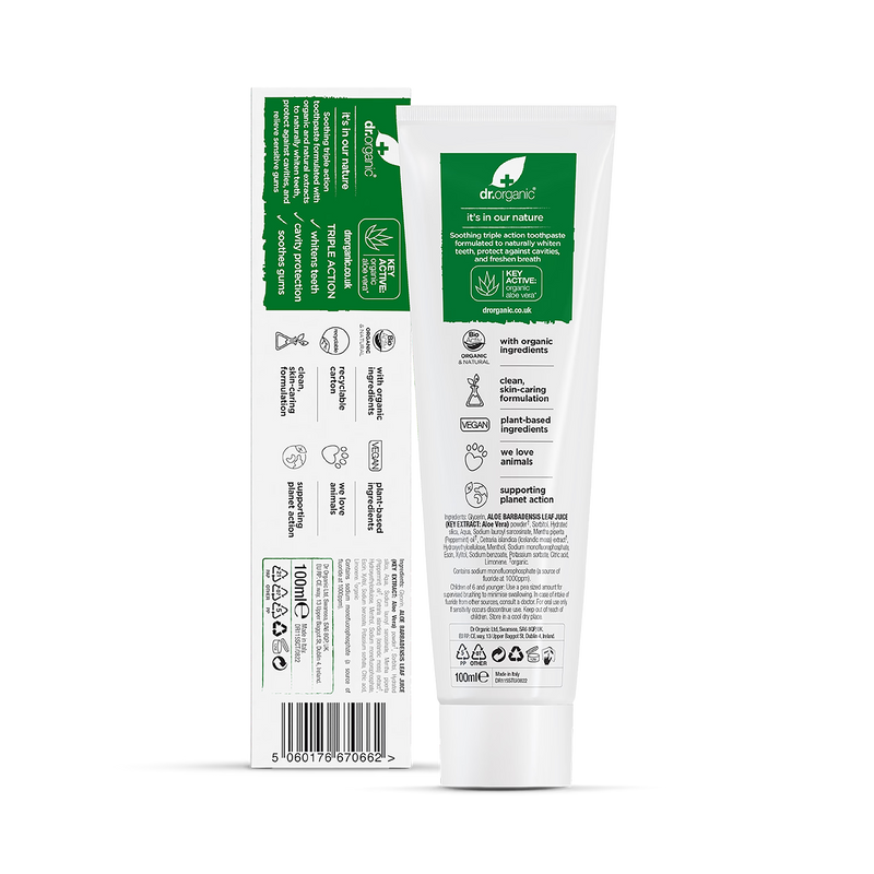 Dr Organic Aloe Vera Toothpaste 100ml - British product