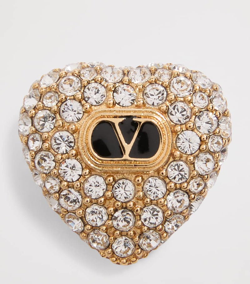 Valentino Garavani heart earrings with Swarovski crystals, UK version