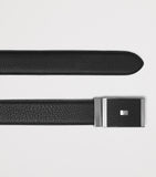 Dunhill grained leather belt with automatic buckle - British brand