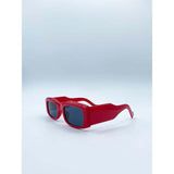 SVNX chunky rectangle sunglasses in red, UV400 protection (British brand)