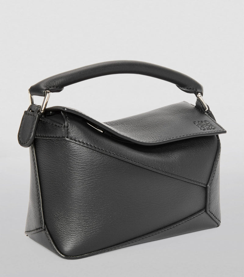 LOEWE mini Puzzle Edge top-handle bag in calfskin, imported from the UK