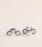 Babette Wasserman rhodium-plated bicycle cufflinks, imported from the UK