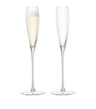 LSA International Aurelia flute glasses set of 2, 165ml capacity, UK version