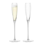 LSA International Aurelia flute glasses set of 2, 165ml capacity, UK version