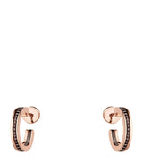 Harrods Boucheron Rose Gold and Brown PVD Quatre Classique Hoop Earrings- Buy online at McGrocer