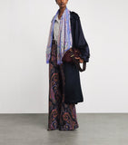 Etro silk paisley scarf with botanical print, imported from the UK