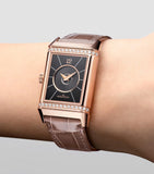 Jaeger-LeCoultre Reverso Duetto pink gold watch with diamonds, UK version